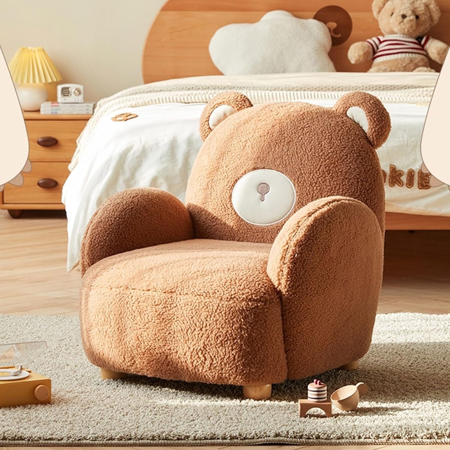 Accent Chair High Backrest Solid Wood Legs Armchair Upholstery Lazy Sofa Living Room Leisure Reading Chair