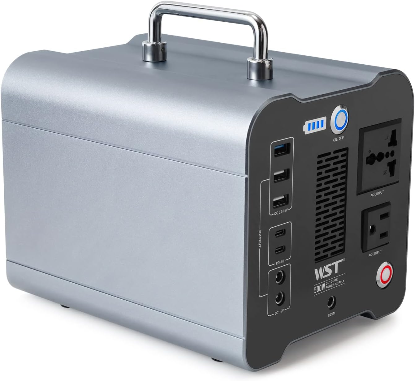 Energy Storage Power Bank Portable Power Station P500S1, Backup Lithium Battery, 110V/500W Pure Sine Wave AC Outlet, Solar Generator (Solar Panel Not Included) for Outdoors Camping Travel Hunting ,Blackout