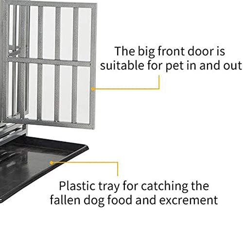 LUCKUP Heavy Duty Dog Cage Metal Kennel and Crate for Medium and Large Dogs, Pet Playpen with Four Wheels,Easy to Install,42 inch,Black