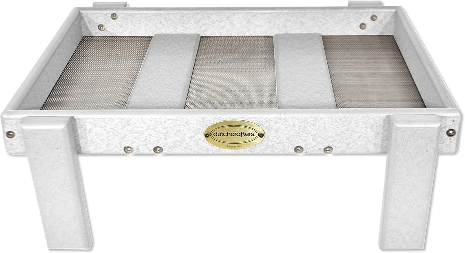 DutchCrafters Plastic Platform Ground Bird Feeder Tray Made in America (Weathered Wood)