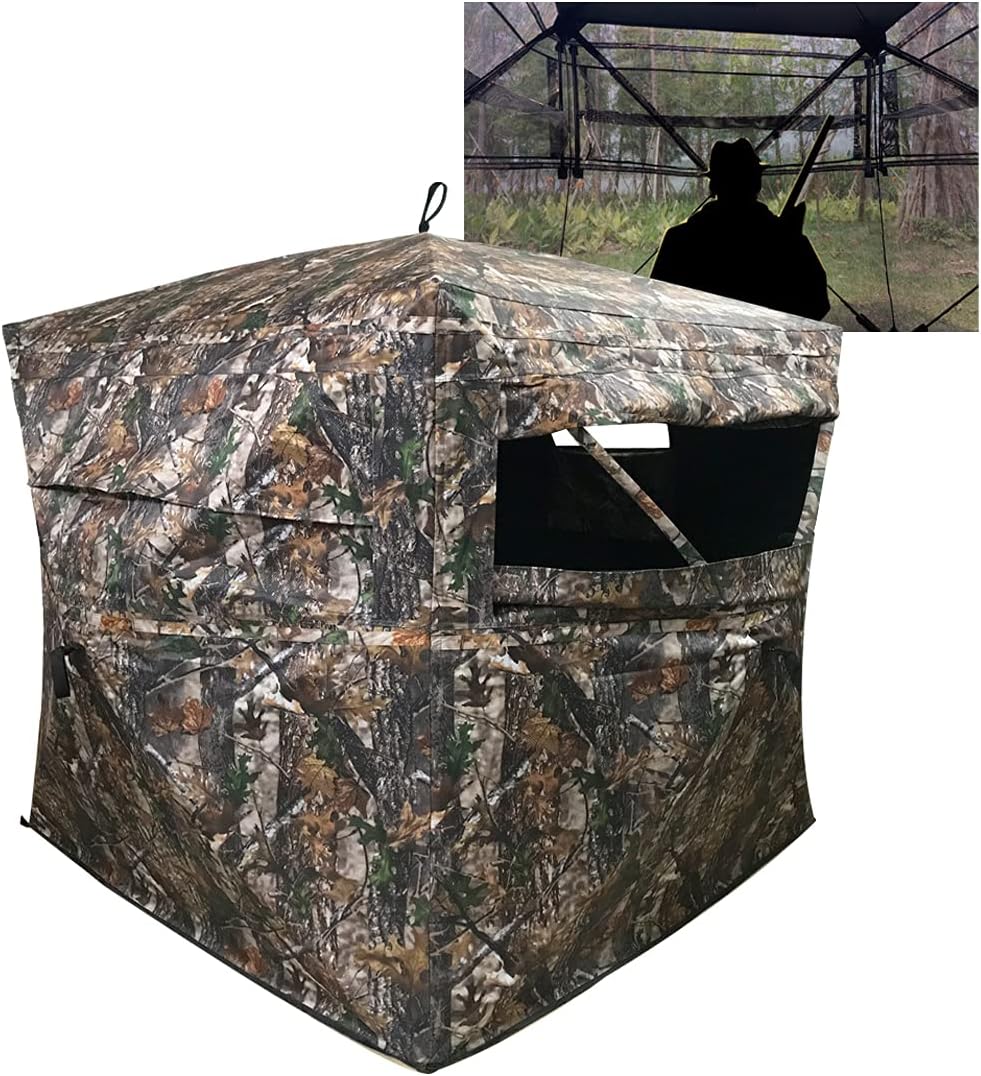 CROSS MARS Portable 3 Person 270° See Through Ground Camouflage Hunting Blind Tent