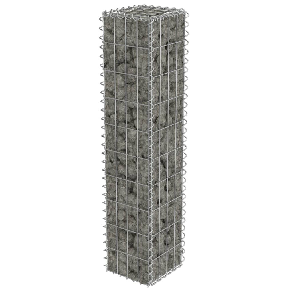 vidaXL Gabion Wall with Covers Galvanized Steel 354x22x19.7x22x19.7x22