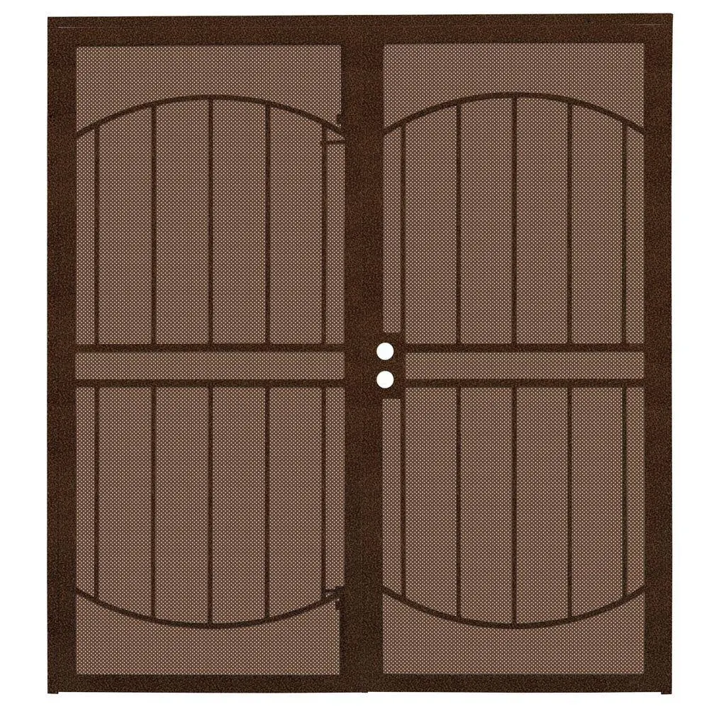 Titan 72 in. x 80 in. Arcada Copper Surface Mount Outswing Steel Double Security Door with Expanded Metal Screen, IDR0640072E017