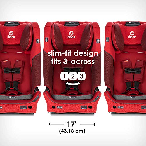Diono Radian 3QXT SafePlus 4-in-1 Rear and Forward Facing Convertible Car Seat, Safe Plus Engineering, 4 Stage Infant Protection, 10 Years 1 Car Seat, Slim Fit 3 Across, Yellow Mineral