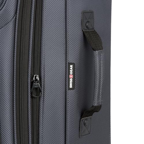 SwissGear Sion Softside Expandable Luggage, Black, Checked-Large 29-Inch
