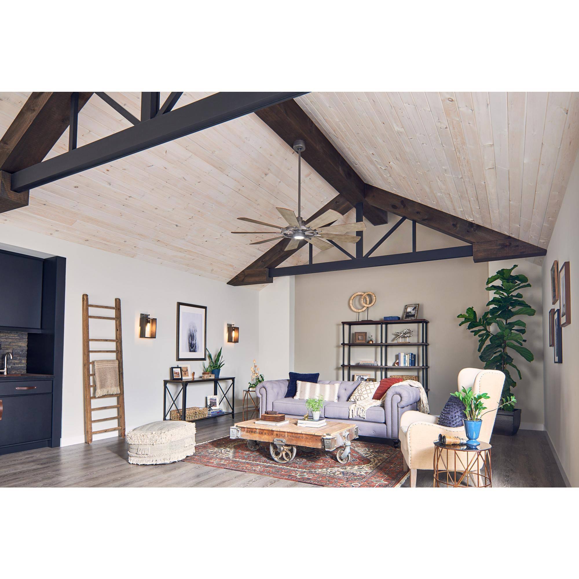 Kichler 300265AVI Gentry Anvil Iron 65x22 LED Ceiling Fan