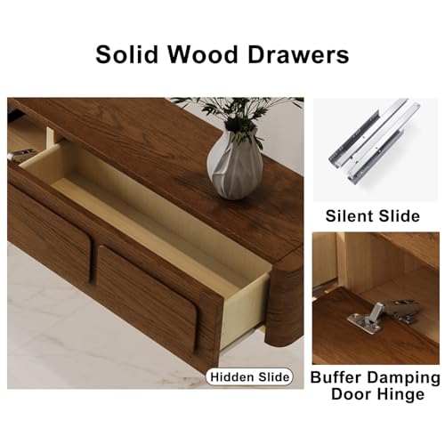 Wooden Floating TV Unit, Floating TV Stands for Living Room, Media Console Cabinet for Under TV Storage, Entertainment Center (Color : Brown 158cm/62in)