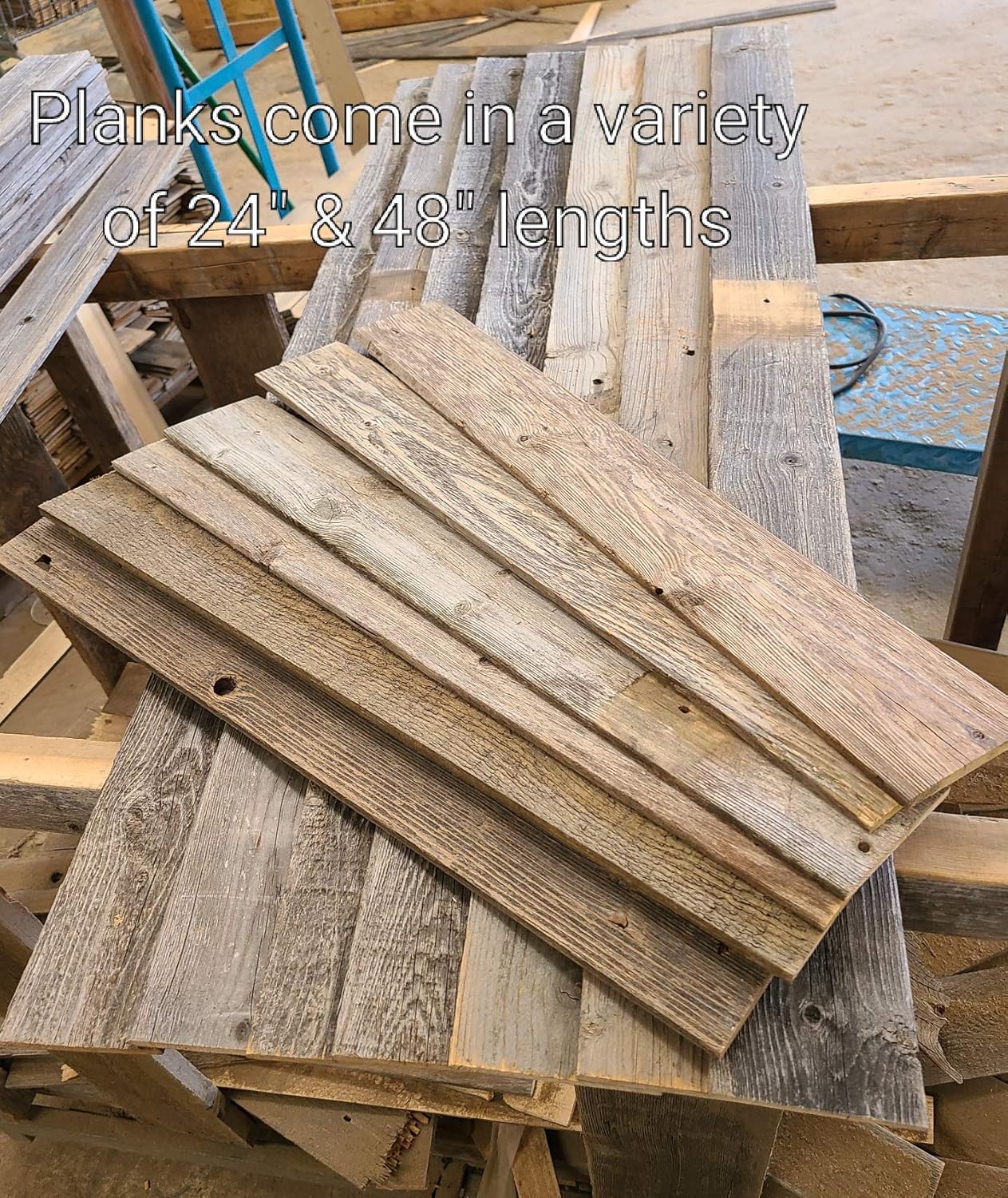 Real Wood - Reclaimed barn Wood Wall Paneling. Planks for Accent Walls- Easy Nail Up Application (46 Square feet)