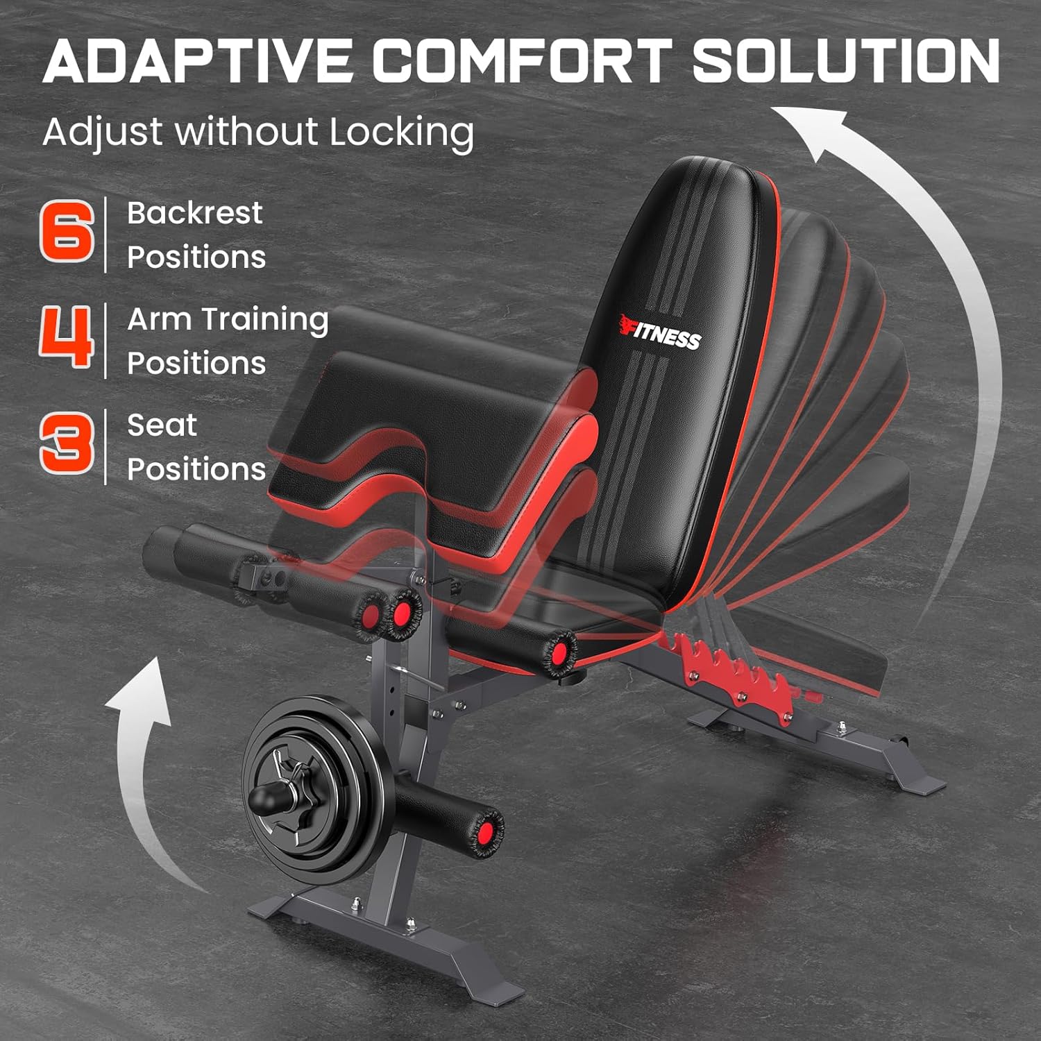 Weight Bench Press, Adjustable Workout Bench with Leg Extension and Preacher Pad, 880LBS Capacity Multi-function Weight Bench for Home Gym, Flat Incline Decline Benchs for Full Body Workout Home Strength Training (Updated)