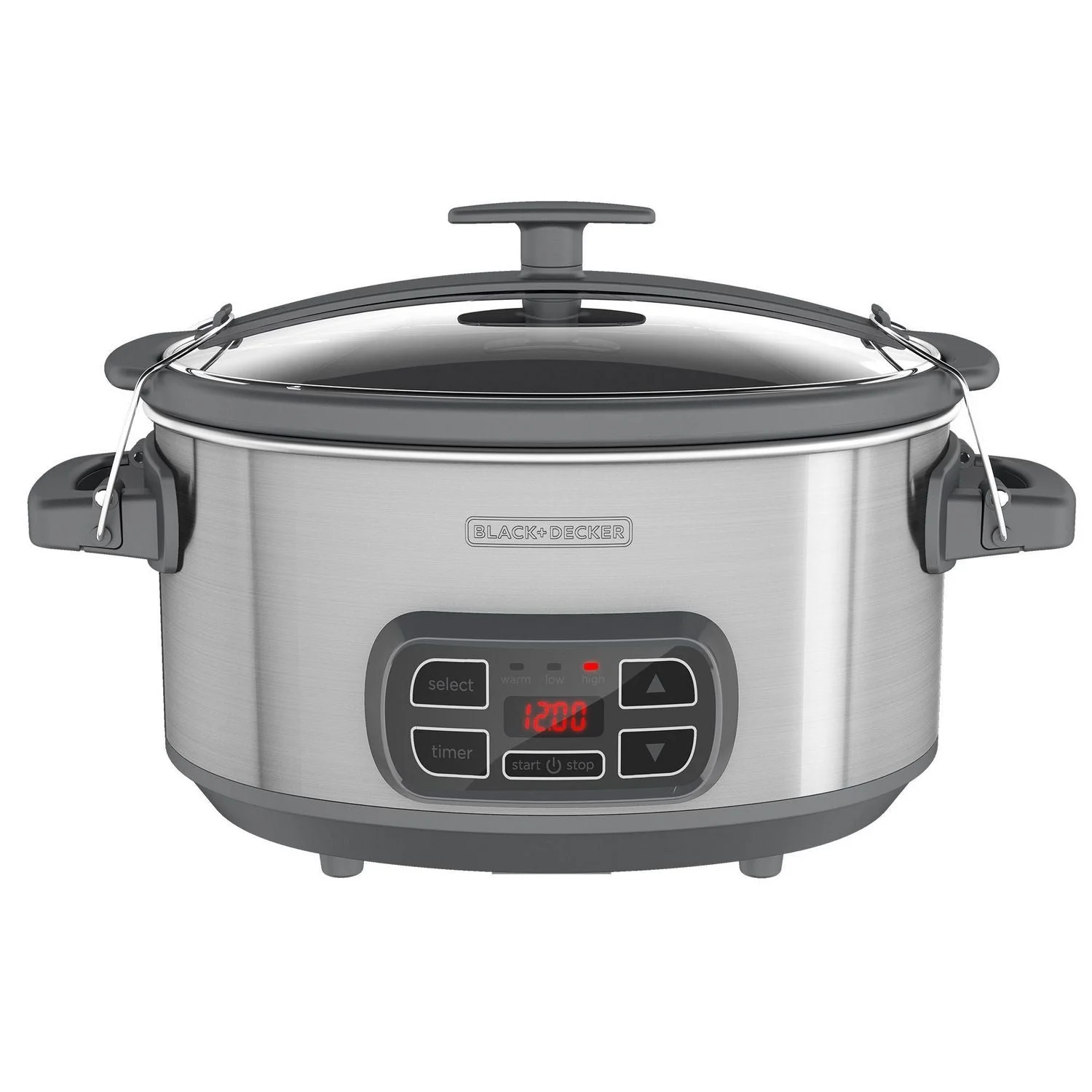 Black + Decker - Digital Slow Cooker with 7 Quart Capacity, Three Heat Settings, Stainless Steel