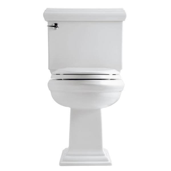 Kohler Memoirs Classic 2-Piece 1.28 GPF Single Flush Elongated Toilet in White with Cachet Q3 Toilet Seat
