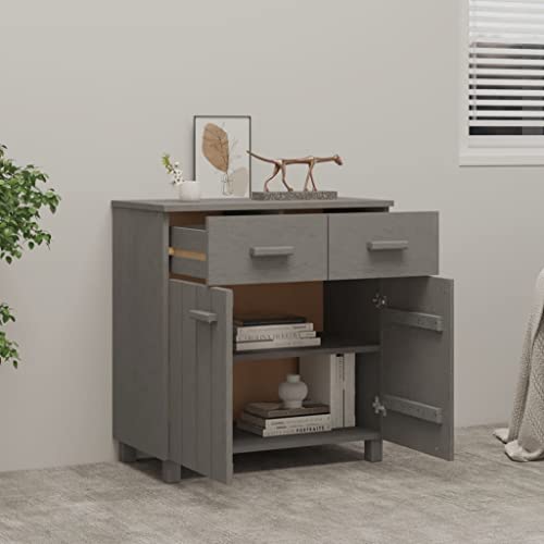 Sideboard Light Gray 31.1"x15.7"x31.5" Solid Wood Pine,Decorative and Practical Wooden Sideboard with Ample Storage Storage Cabinet Buffet Table Sideboard