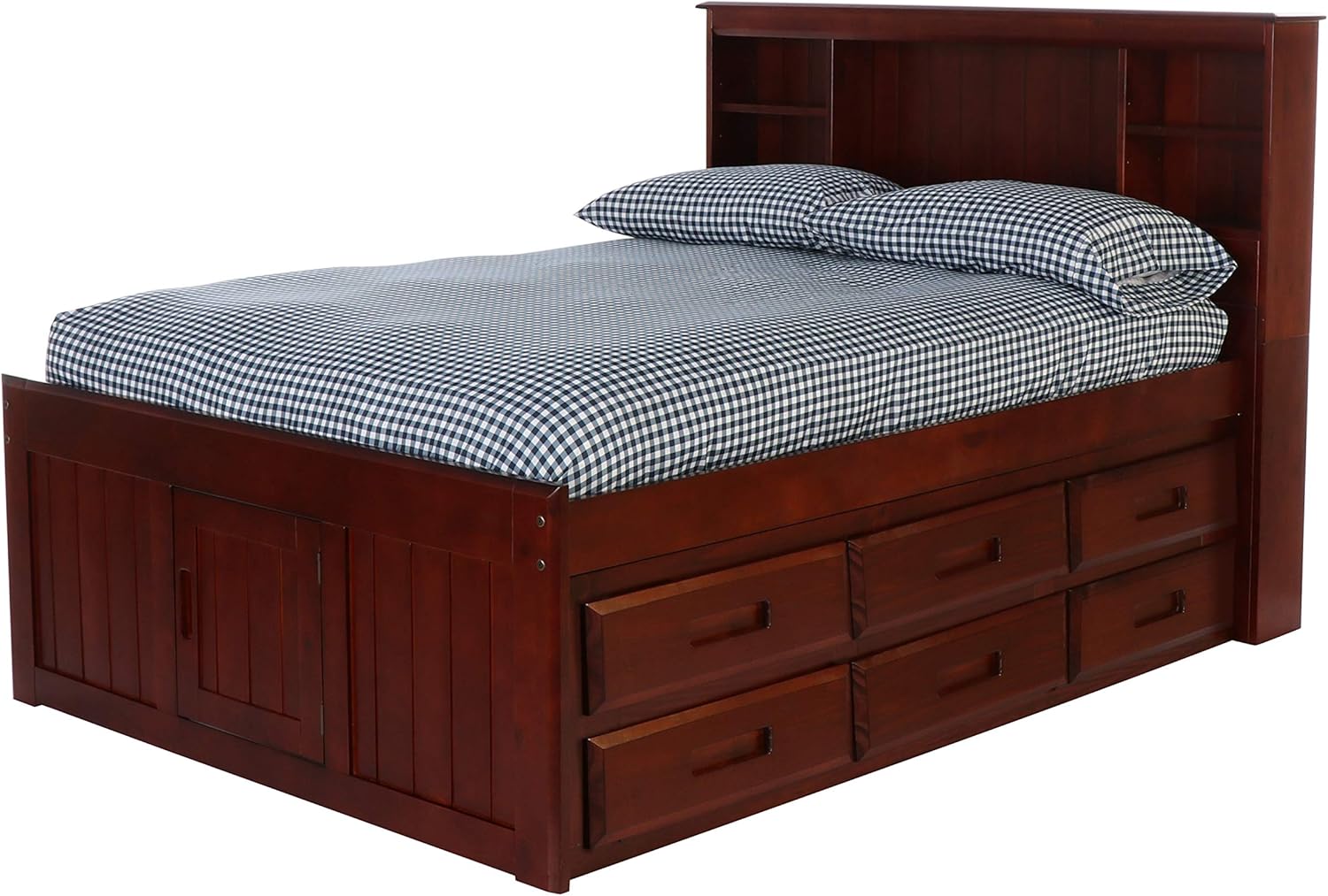 Discovery World Furniture Full Bookcase Bed with 6 Drawers Merlot