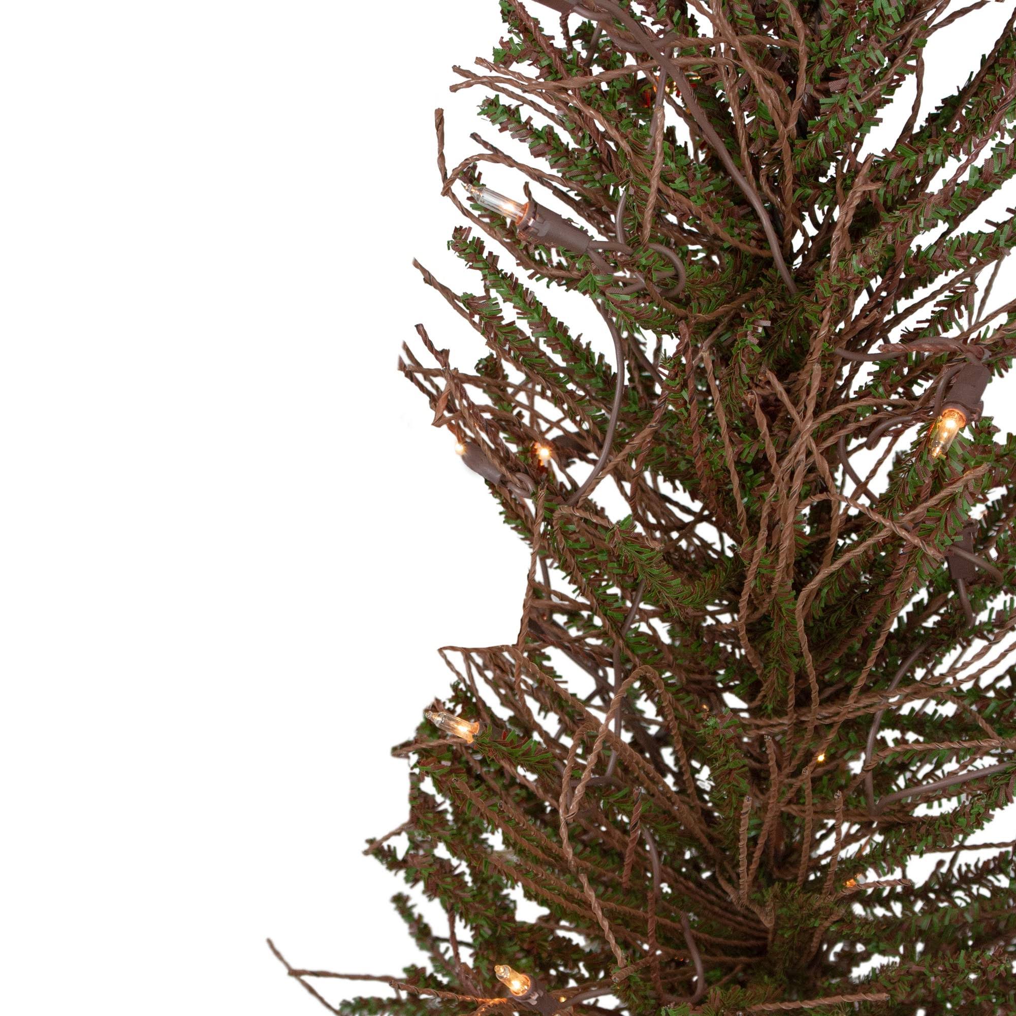 Northlight 3& Pre-Lit Warsaw Twig Artificial Christmas Tree in Burlap Base - Clear Lights