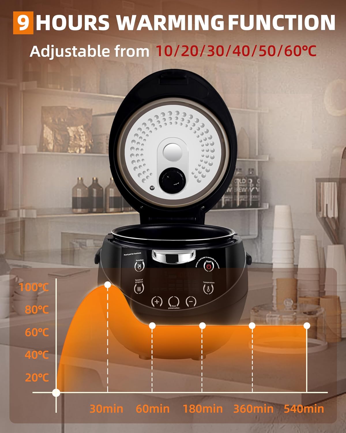 Commercial Boba Maker 6L - Commercial Boba Cooker Automatic Boba Machine for Tapioca Pearls Bubble Tea Milk Tea, Suit for Milk Tea Stores Restaurants Dessert Stores Lounge Bars