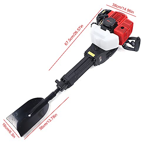Gas T Post Driver 2 Stroke 32.7CC Pile Driver Hammer Gas Powered Fence T-Post Driver Hammer Drills Portable Air Cooling Single Cylinder Gasoline Petrol Garden Fencing Tool 900W (32.7cc)