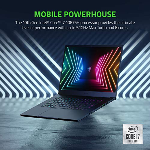 Razer Blade 15 Gaming Laptop: NVIDIA GeForce RTX 3070-10th Gen Intel 8-Core i7 CPU - 15.6” QHD 240Hz - 16GB RAM - 1TB SSD - CNC Aluminum - Chroma RGB - THX Spatial Audio - Thunderbolt 3