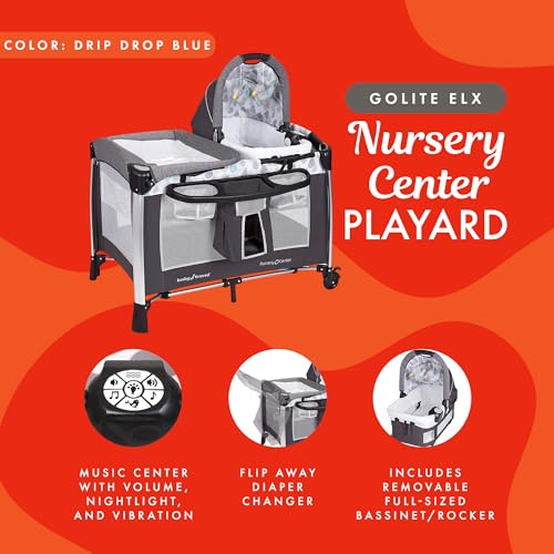 Baby Trend Deluxe Nursery Center, Portable Playard with Bassinet, Changing Table, and Storage, Ideal for Babies and Toddlers, Travel Crib, Havenwood