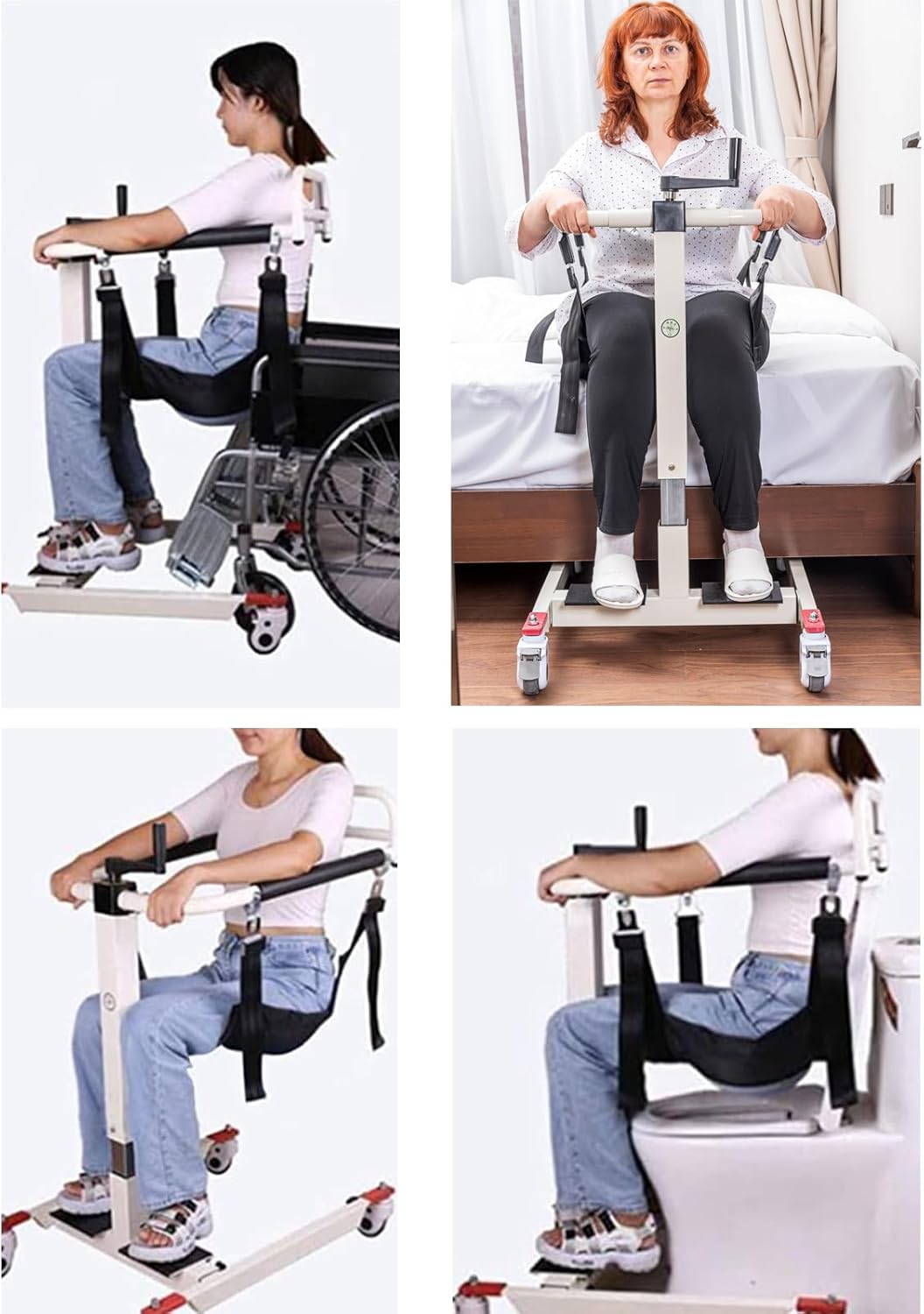 Patient Lift Transfer Chair, Foldable Patient Lift Aid for Home, Patient Wheelchair Lifts for Home and Car, Lightweight Car Lift Bedside Bathroom Wheelchair for Caregivers Elderly Living