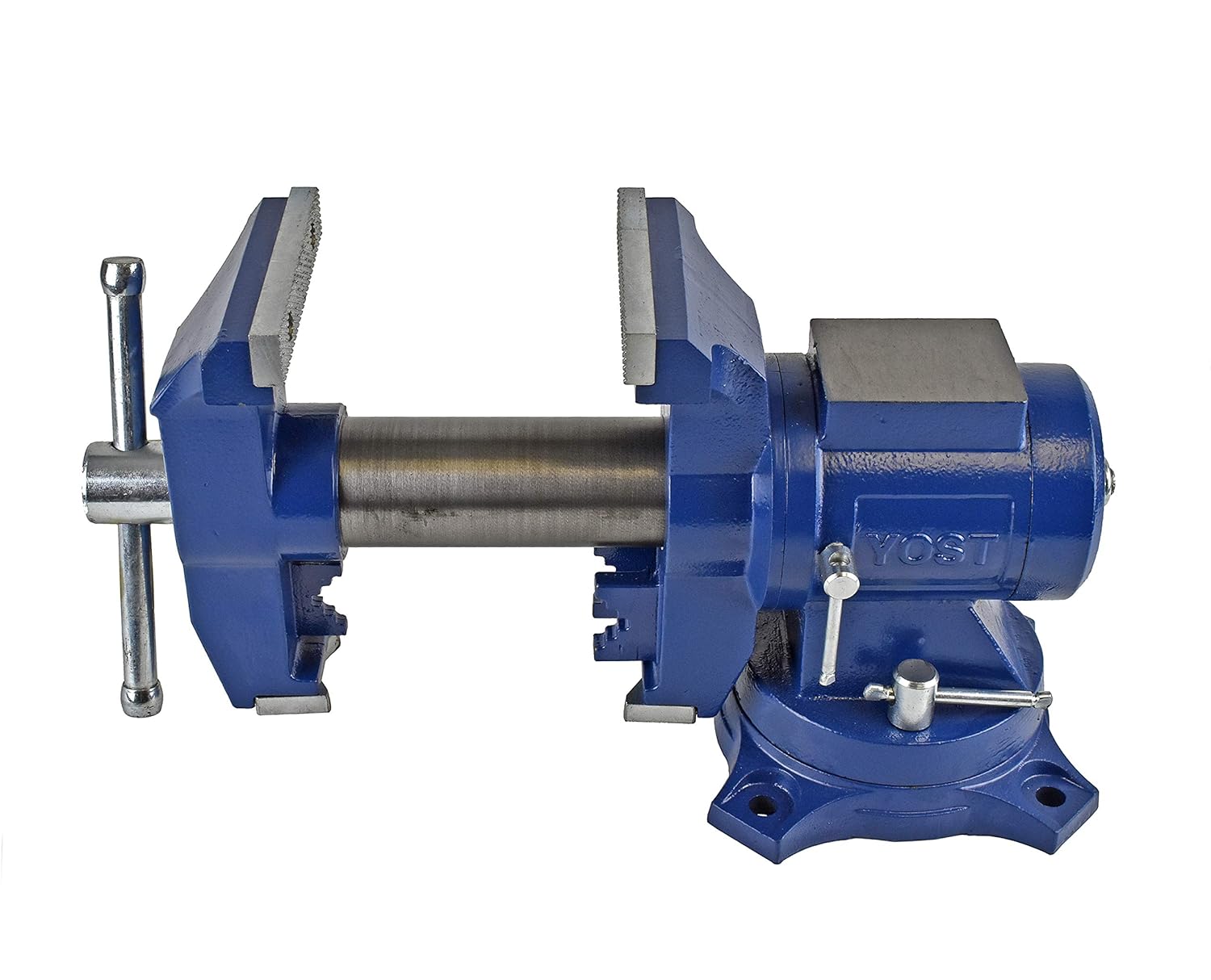 Yost Vises 5" Heavy-Duty Bench Vise, Double Swivel Rotating Vise: Head Rotates 360&deg; Vertically, Body Rotates 360&deg; Horizontally In The Locking Swivel Base, (Model 750-E; 1-Pack)