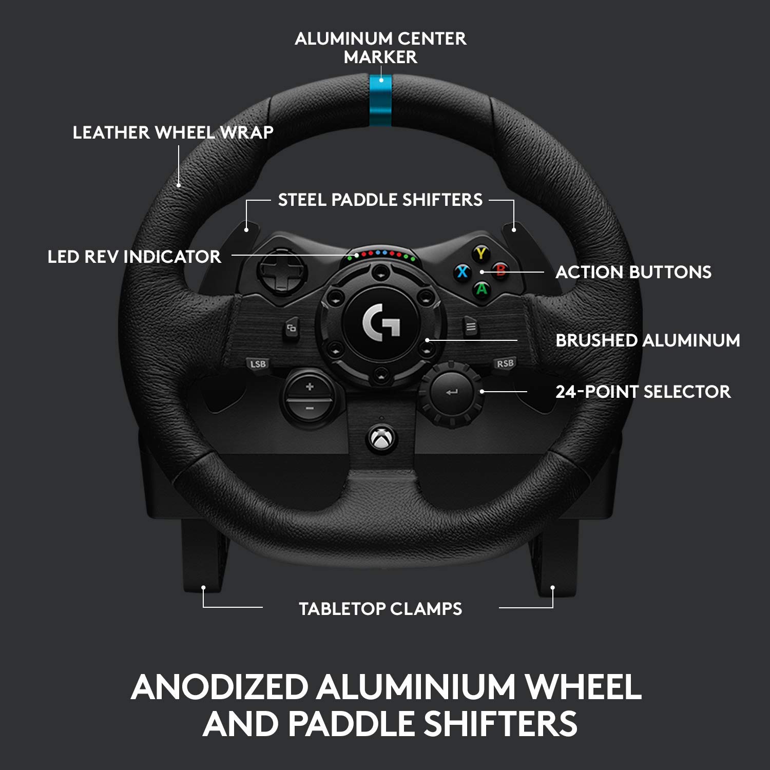 Logitech G923 Wheel and Pedals Trueforce Sim Driving Wheel For PC, Xbox X, Xbox One Shifter
