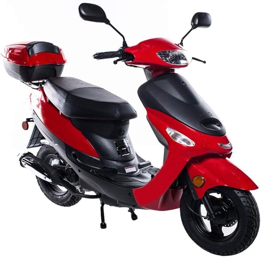 HHH 49cc/ 50cc Scooter Gas Fully Automatic Street Scooter Moped Vino 50 with Matching Trunk 50cc Moped for Adult