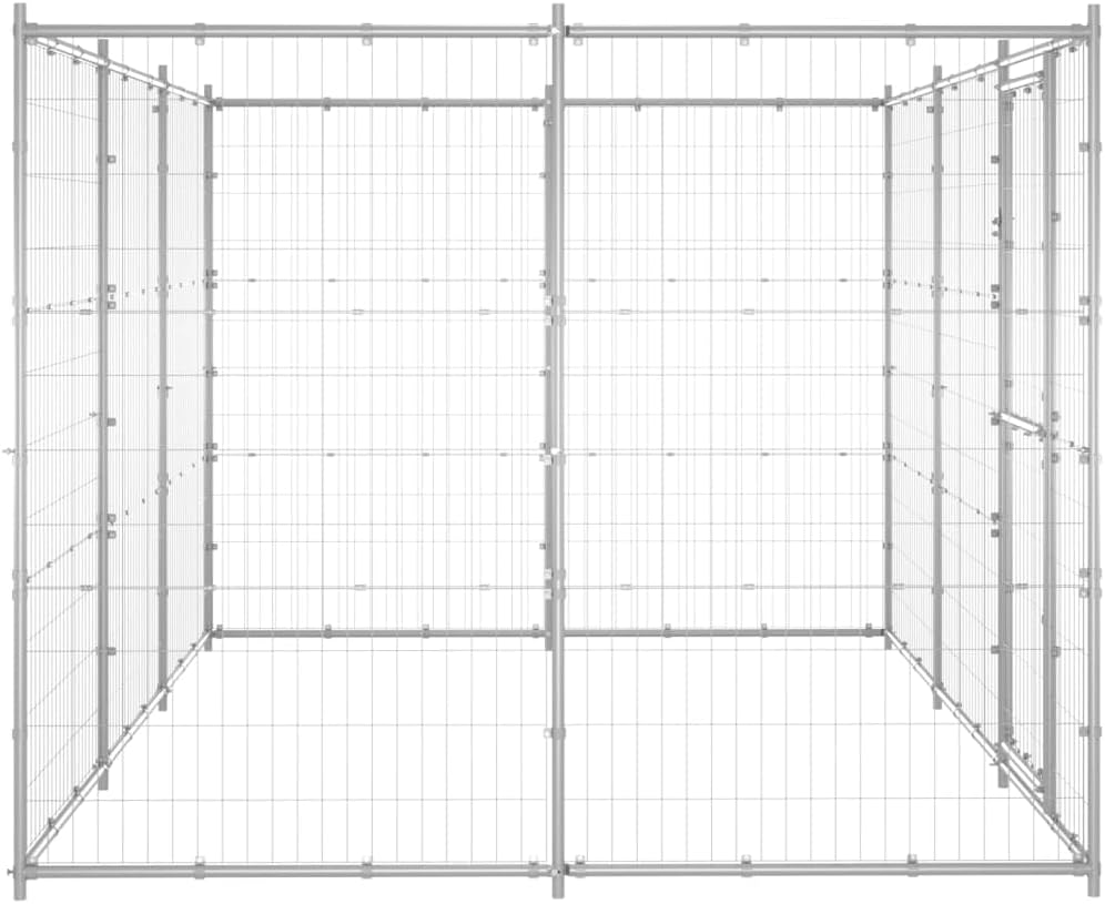 Outdoor Dog Kennel Galvanized Steel 78.1 ft2