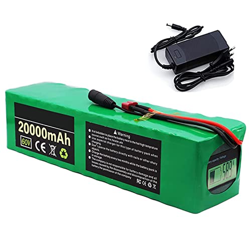 SEIN 60V 20Ah/25Ah E-Bike Battery 16S4P Electric Bike Lithium Battery Pack Built-in BMS for 200W- 1200W Electric Bicycle Motorcycle with Charger and Capacity Indicator,20AH