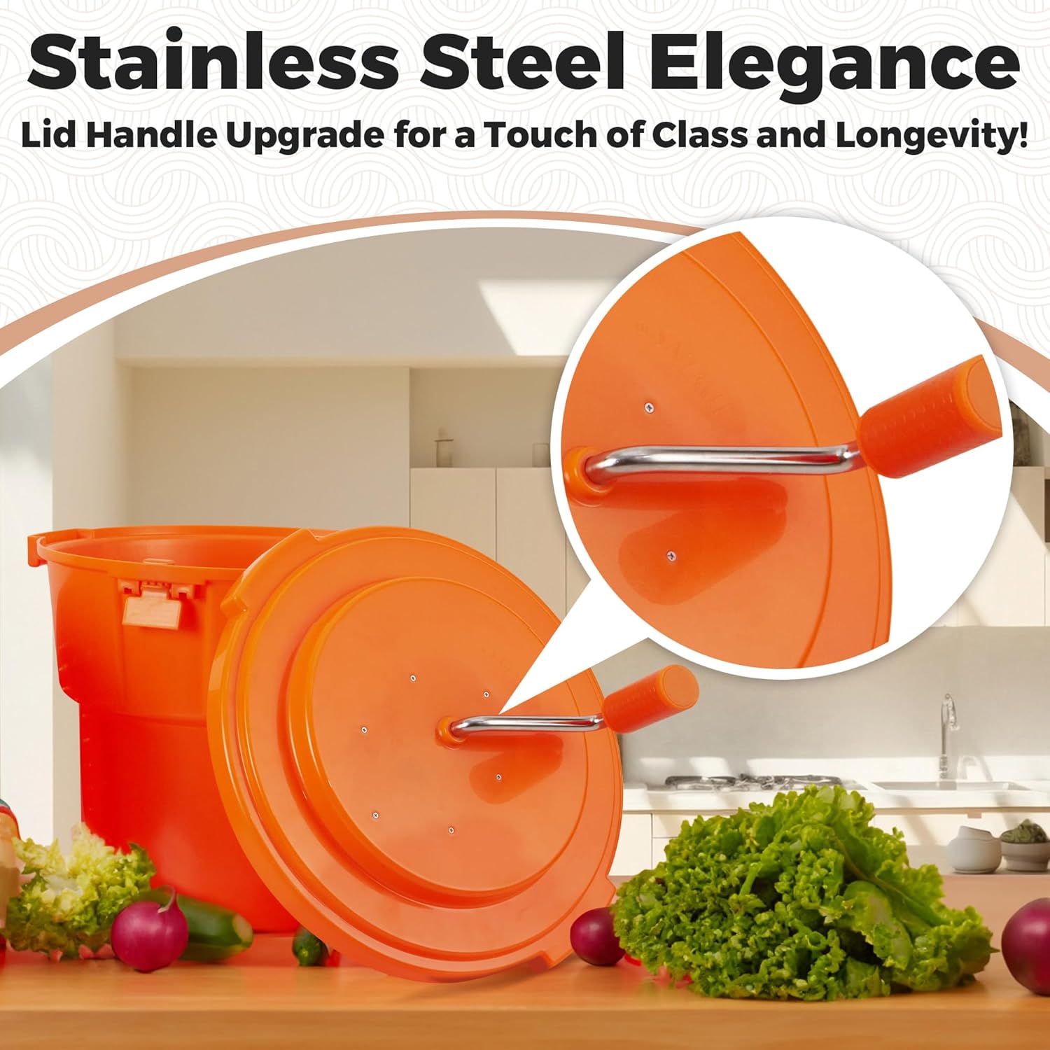 TK 5 Gallon/20 Qt Large Salad Spinner - 2024 Upgrade - 7 Heads of Lettuce - Commercial Manual Lettuce Spinner - 10 Second Dry Time, Heavy Duty Durable Salad Washer with Extended Draining Tube
