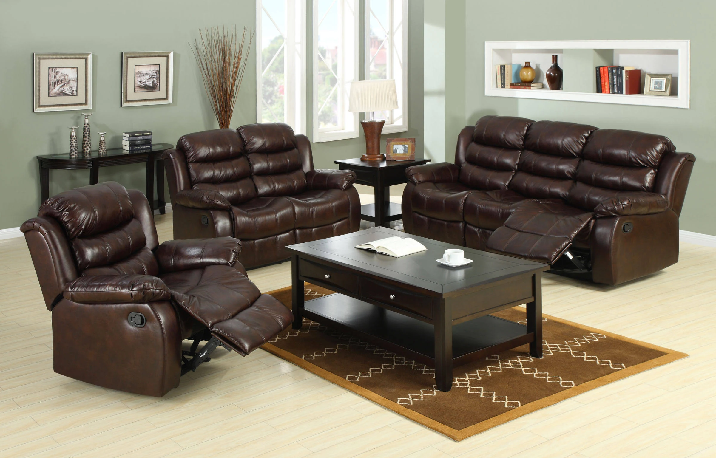 Furniture of America Berkshire Rustic Brown Recliner