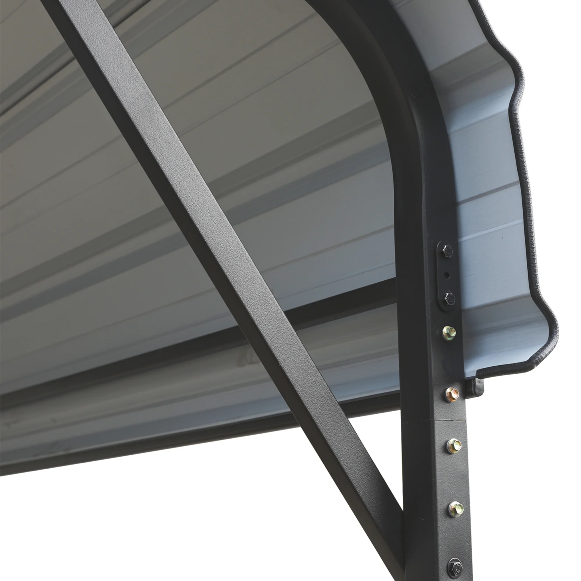 Summit Living 20 x 20 ft Metal Carport with Galvanized Steel Roof, Heavy-Duty Steel Garage Car Storage Shelter, Gray