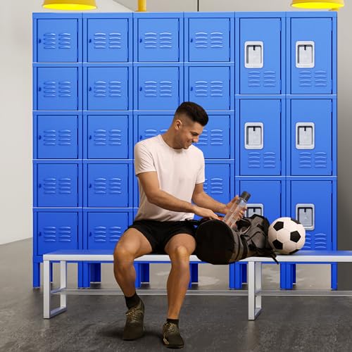 INTERGREAT 9 Door Storage Locker for Employee, Metal Locker for Office, Gym, Shool,Lockable Black Steel Locker with Lock and Card Slot for Home,Garage