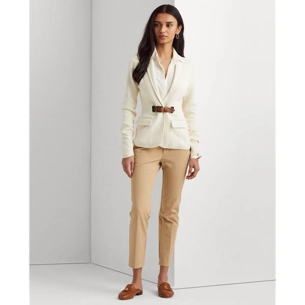 Lauren Ralph Lauren Combed Cotton Blazer - Mas Cream/ Cuoio