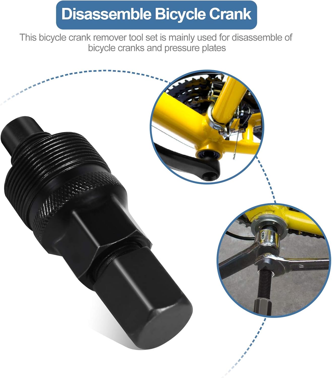 Yosoo Health Gear Bicycle Crank Puller, Bike Crank Removing Tool, Bicycle Crank Arm Puller Remover Crank Extractor Bottom Bracket Remover Tool Set for Mountain Bike Repair Pack of 2