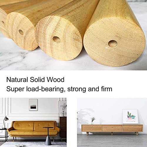Furniture Table Legs, Set of 4 Table Legs Solid Rubber Wood Chair Legs with Screws Sofa Legs Desk Legs Replacement Leg for Office Desk, Coffee Table, Kitchen Table (Color : A, Size : 22cm/8.6in)(A,18