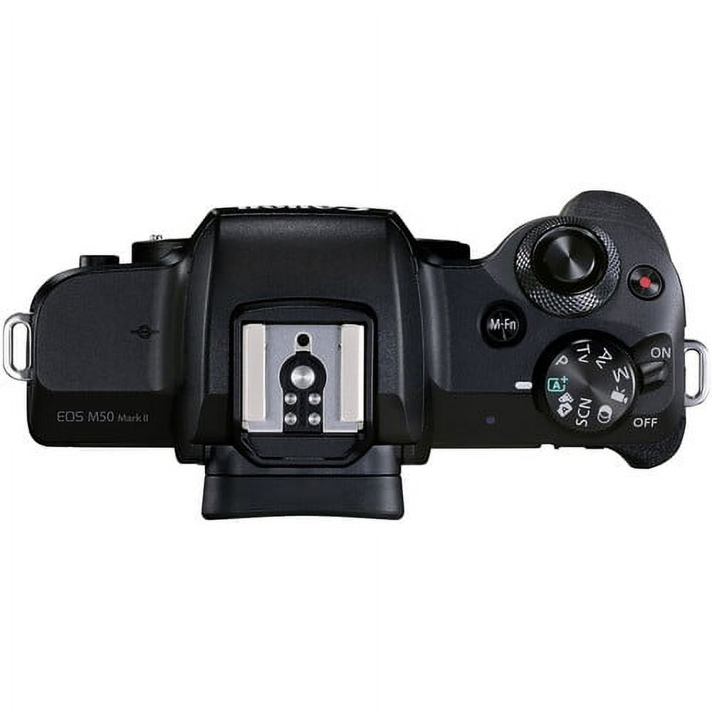 Canon EOS M50 Mark II Mirrorless Camera with 15-45mm and 55-200mm IS STM Lenses (Black) (4728C014) +Deal-expo Essential Bundle