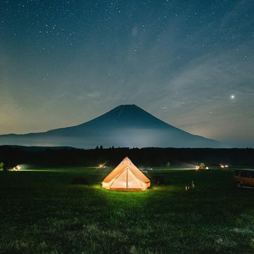 UNISTRENGH 5M Star Gazer Bell Tent 4 Season Waterproof Cotton Canvas Glamping Yurt Tent with Stove Jack Hole and Roof Windows for 6-8 Persons Camping Hunting