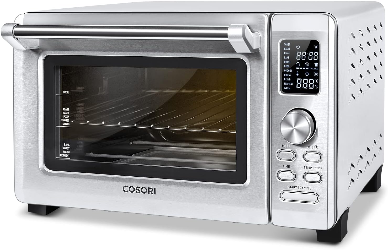 COSORI Air Fryer Toaster Oven Combo 12 Functions Smart 30L Large Countertop Dehydrator Christmas gift, 13" pizza, 100 Recipes & 6 Accessories Included, Work with Alexa CS130-AO, WIFI-Black