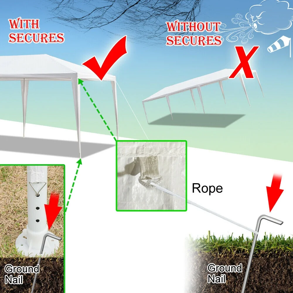10'x30' Party Tent Wedding Patio Gazebo Outdoor Carport Canopy Shade with Side 5 Removable Walls