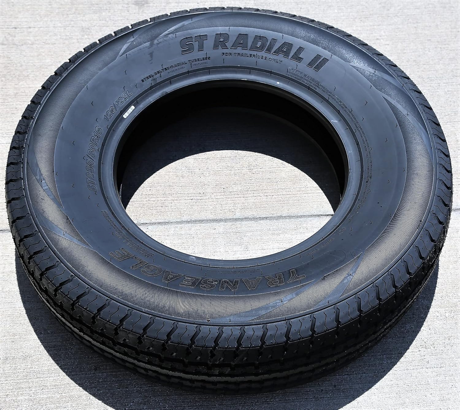 Set of 2 (TWO) Transeagle ST Radial II Premium Trailer Radial Tires-ST235/80R16 235/80/16 235/80-16 126/122L Load Range F LRF 12-Ply BSW Black Side Wall