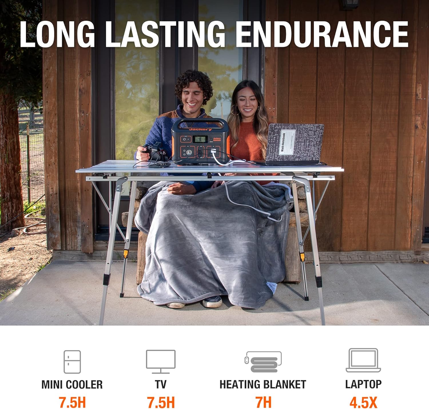 Jackery Portable Power Station Explorer 500, 518Wh Outdoor Solar Generator Mobile Lithium Battery Pack with 110V/500W AC Outlet (Solar Panel Optional) for Road Trip Camping, Outdoor Adventure