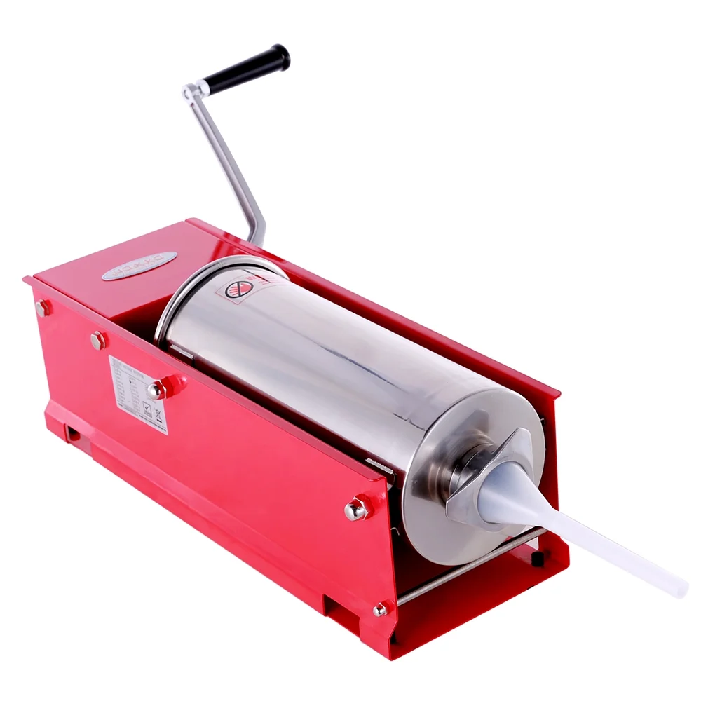 HAKKA 11 Lbs(5liter) Sausage Stuffer 2 Speed Steel Horizontal Sausage Stuffer Maker