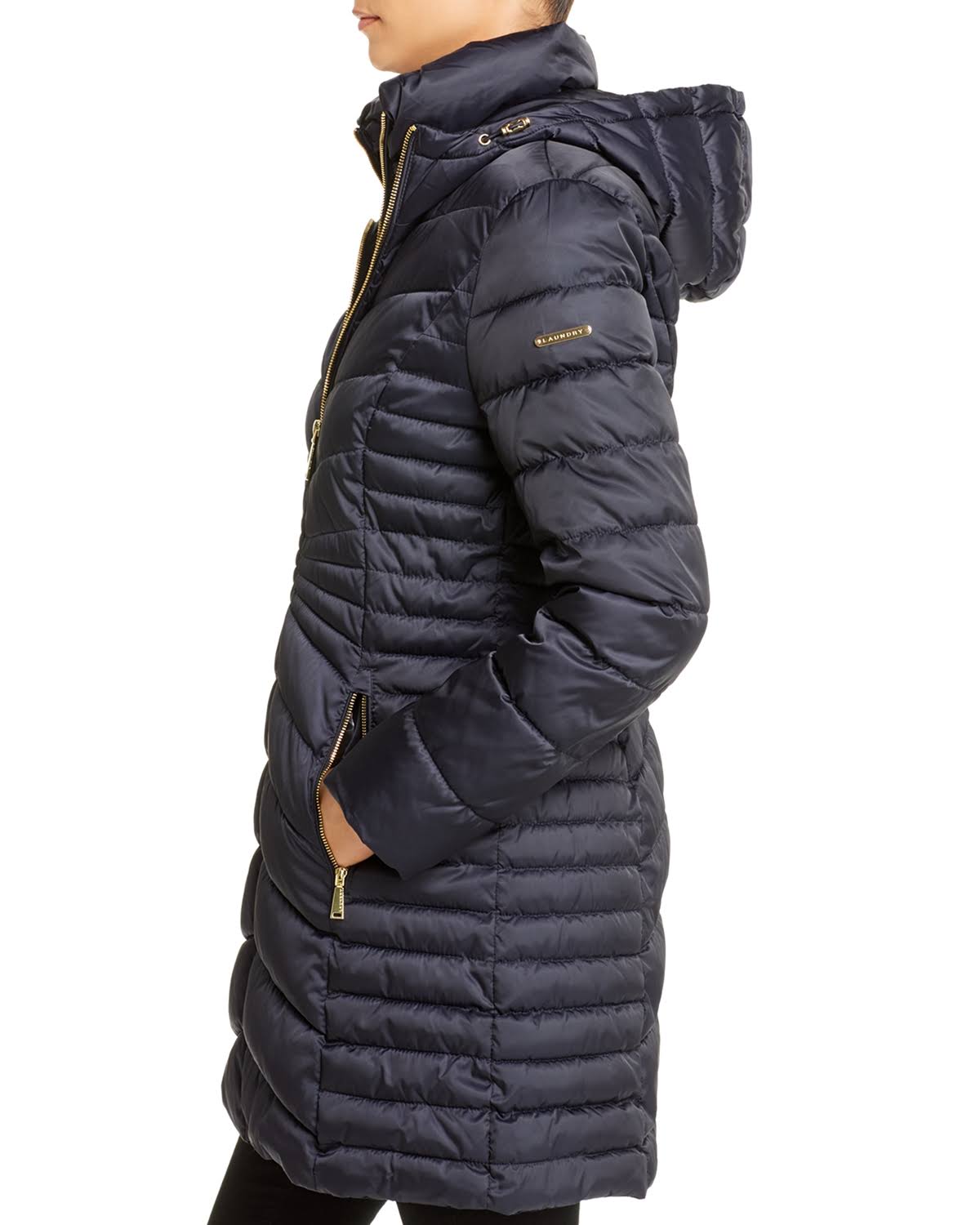 Laundry by Shelli Segal Faux-Fur-Trim Hooded Puffer Coat - Black