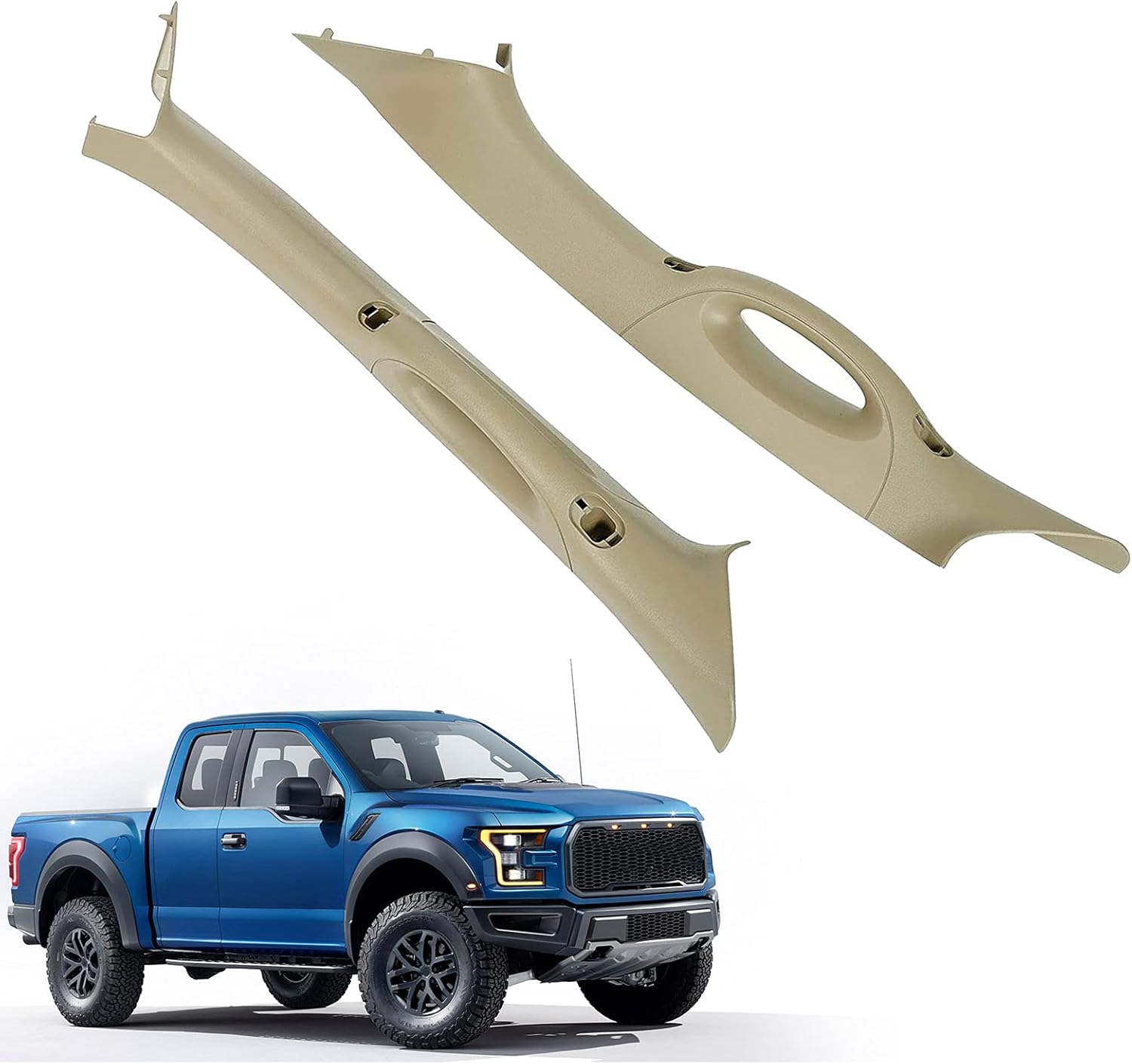 Pair of A Pillar Interior Trim Grab Handle Driver Passenger Side Compatible with 2004-2008 Ford F150 F-150 Replacement # 4L3Z-1503599-AAB 4L3Z-1503598-AAB Pack of 2