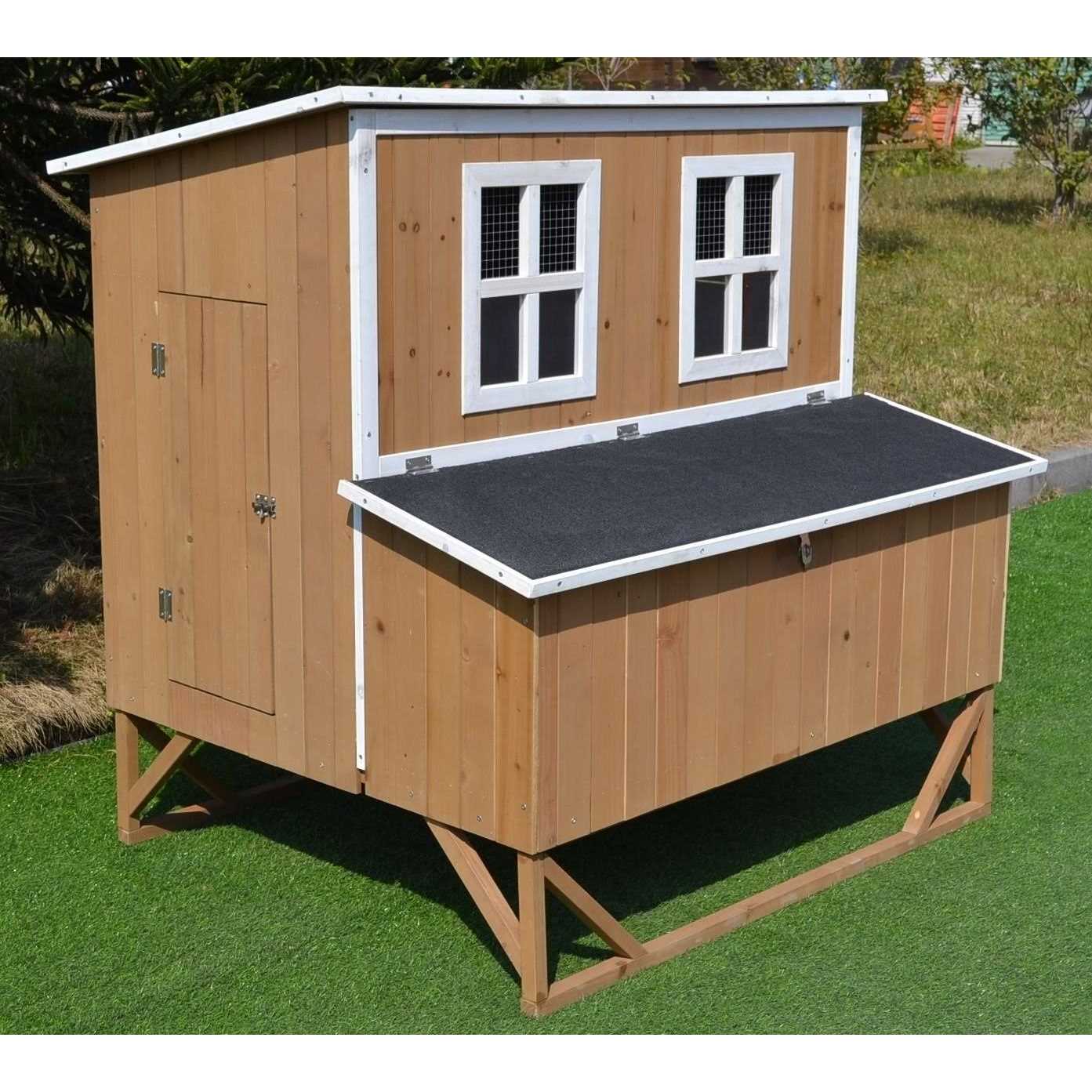 Omitree Large Wood Chicken Coop Hen House 4-8 Chickens 4 Nesting Box - Pet Supplies online store