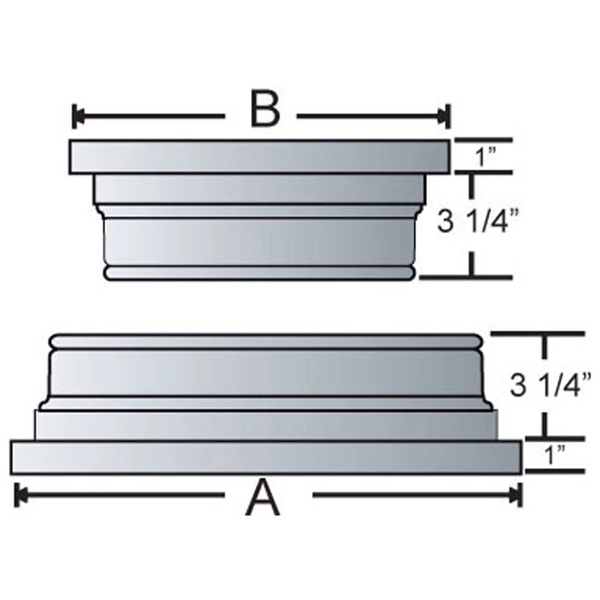 Ekena Millwork 16" Bottom Width to 12" Top Width x 8'H Premium Square Tapered Smooth PVC Endura-Craft Column Wrap Kit, Prairie Capital & Base