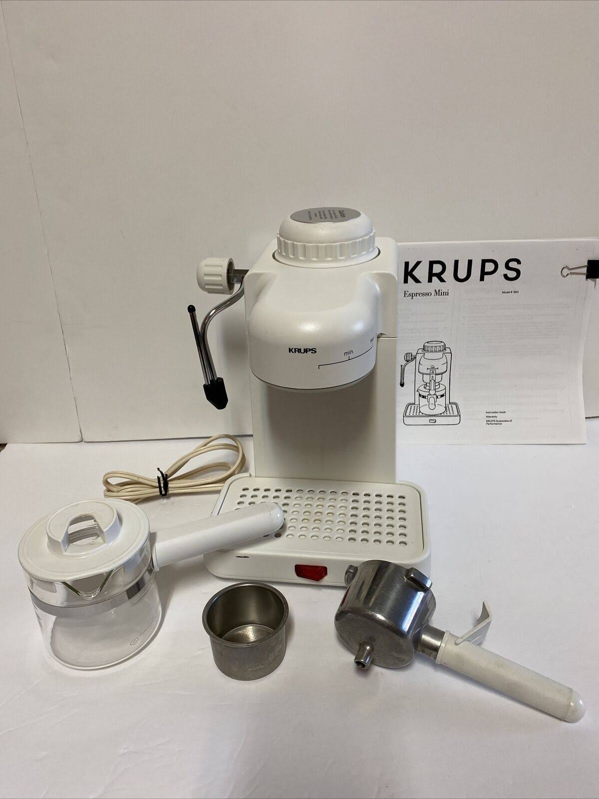 Krups Espresso Mini 963 4 Cups ,CAPPUCCINO Maker .White Color .