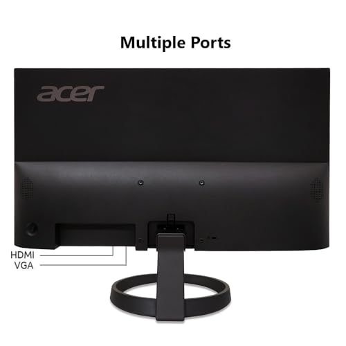 Acer 23.8” Full HD 1920 x 1080 IPS Zero Frame Home Office Computer Monitor - 178° Wide View Angle - 16.7M - NTSC 72% Color Gamut - Low Blue Light - Tilt Compatible - VGA HDMI DVI R240HY bidx