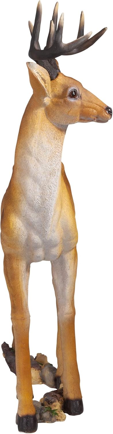 Design Toscano LY88195 Woodland Buck Deer Indoor/Outdoor Garden Statue Decoy, 23 Inches Wide, 13 Inches Deep, 37 Inches High, Full Color Finish