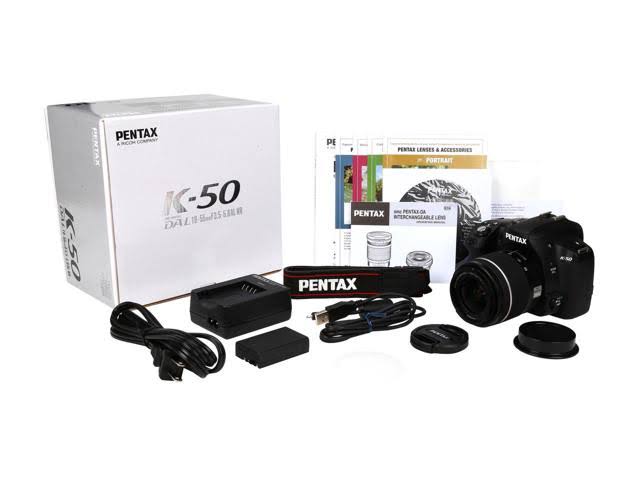 Pentax K-50 16.3 MP Digital SLR Camera - 1080p - Black - DA L 18-55mm WR Lens